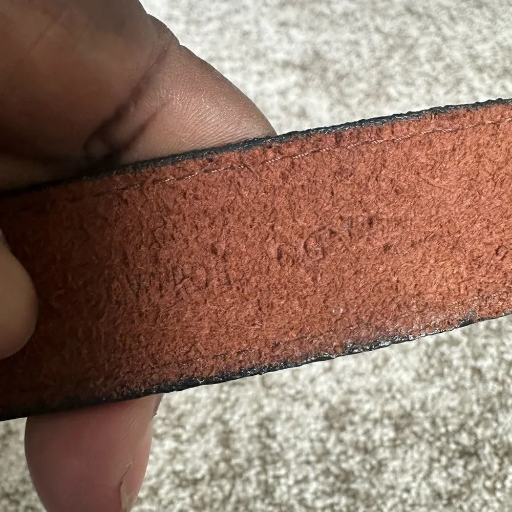 Oil Tan Cowhide Striated Belt 36